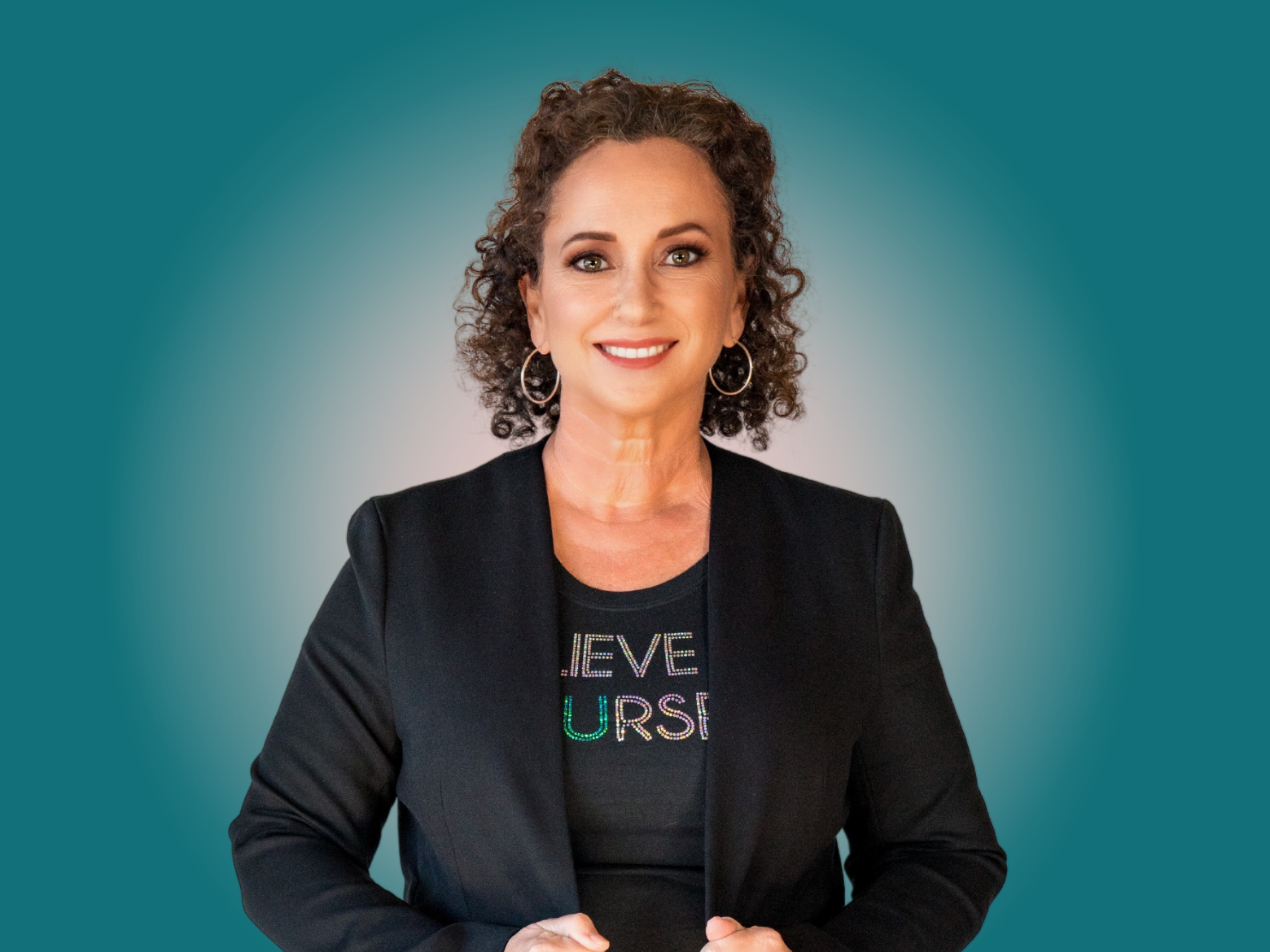 Simone Knego wearing "Believe In Yourself" Shirt